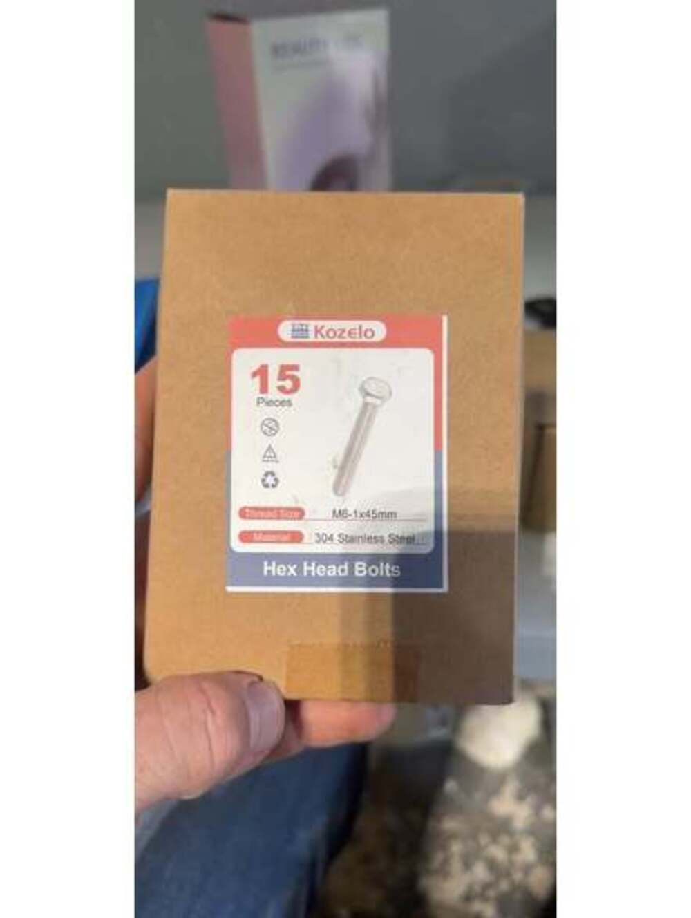 Kozelo M6-1x45mm Hex Head Bolts 15 Pieces